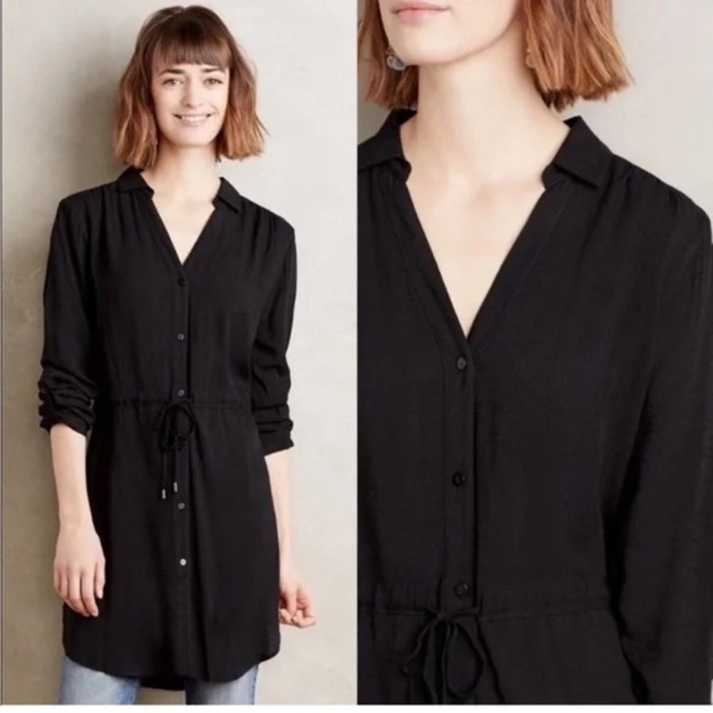 Anthropologie HD in Paris Black Tunic Shirt S